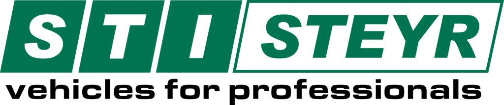STI STEYR Logo mit Slogan "vehicles for professionals"